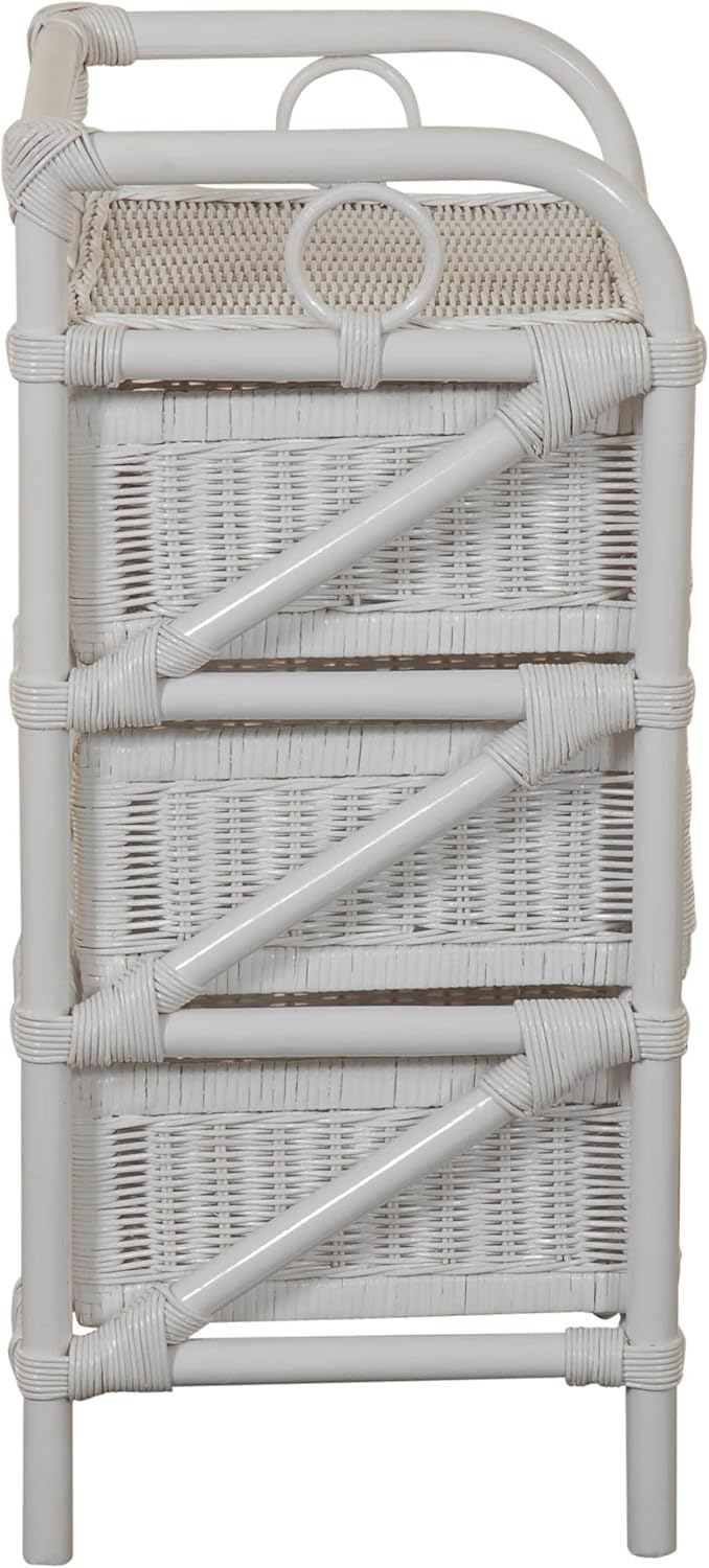 korb.outlet Rattan-Kommode mit Schubladen Badregal Korb Regal Schubfächer aus echtem Rattan 46 cm br