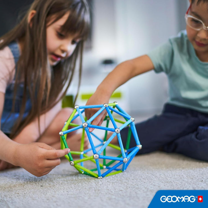Geomag Classic - 142 Teile - Magnetisches Konstruktionsspielzeug für Kinder - Green Line - Lernspiel