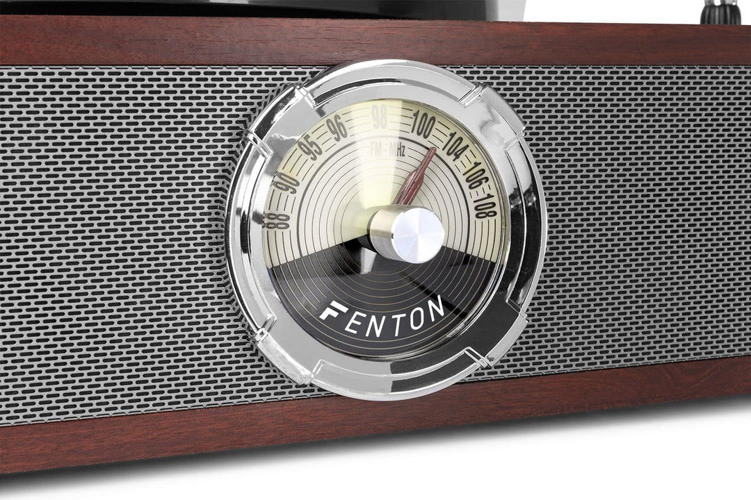 Fenton RP180 Retro Plattenspieler mit Bluetooth, CD-Player, Radio, Plattenspieler mit Lautsprecher,