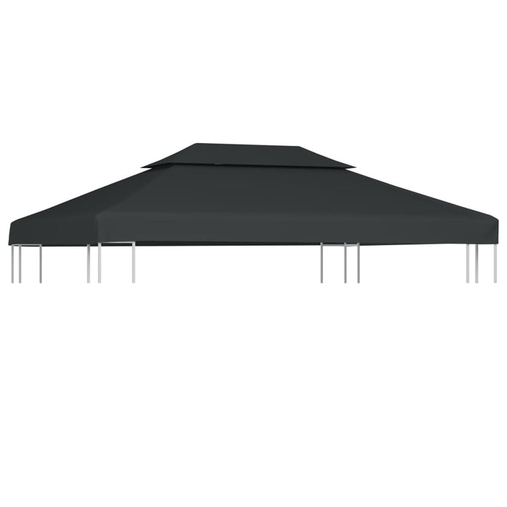 yorten 2-Stufiges Pavillondach Ersatzdach PVC-Beschichtung Wasserdicht Anthrazit 310 g/m² 4 x 3 m fü