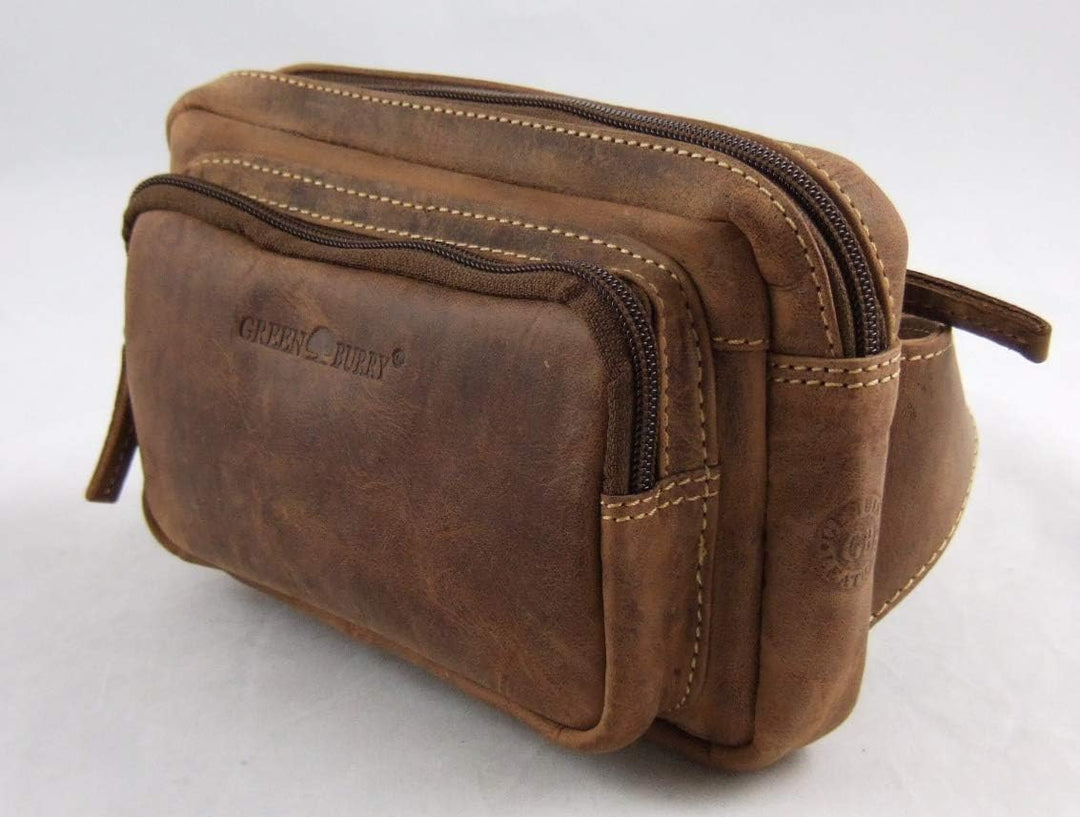 Greenburry Vintage Gürteltasche Leder 20 cm, Braun, Einheitsgrösse, braun, one Size