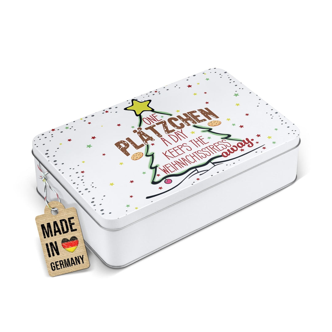 Print Royal PR Geschenkdose mit lustigem Spruch - One Plätzchen a day - Blechdose bedrucken, Keksdos