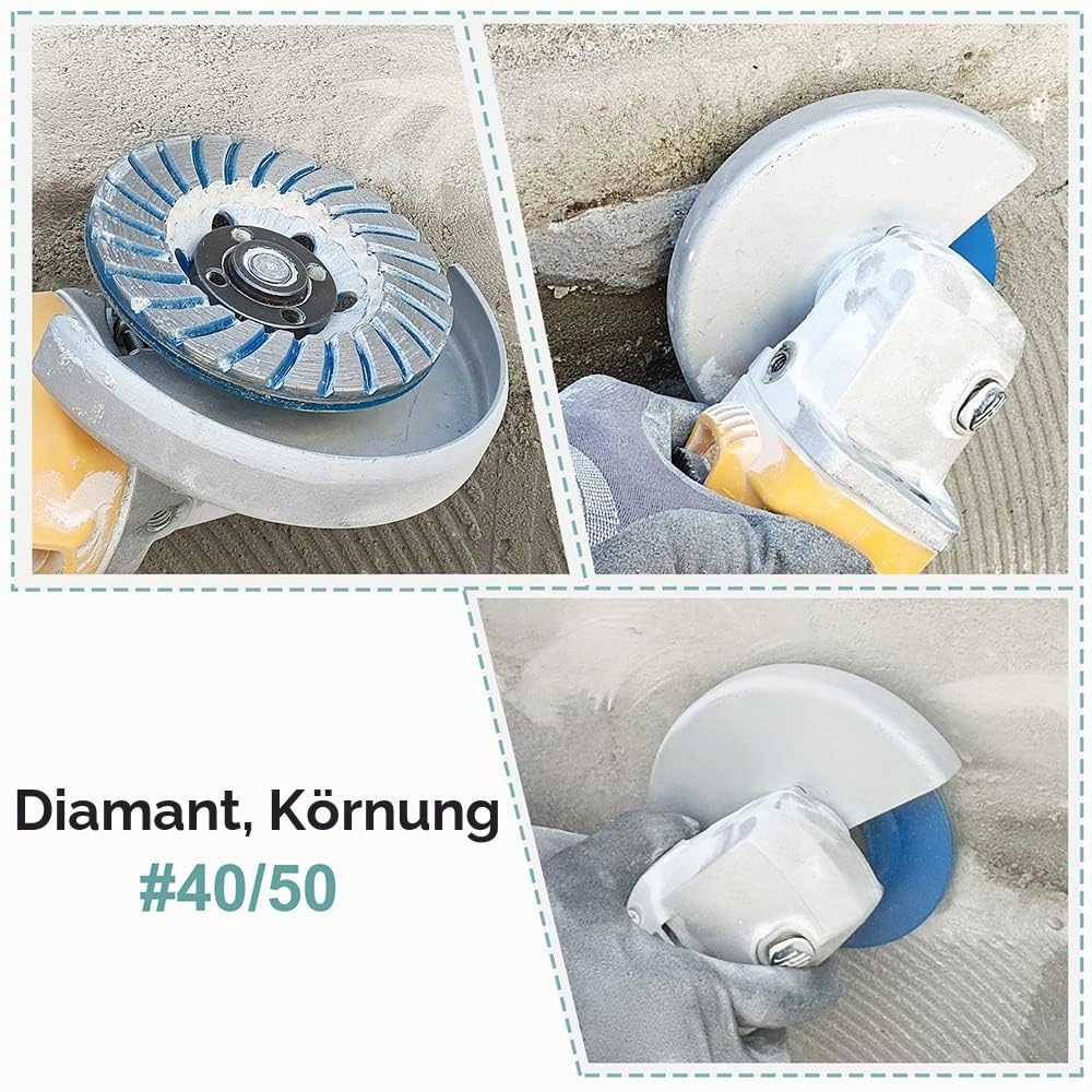 Diamant Schleiftopf,HIGHDRIL 100MM Turbo Diamanttopfschleifer Schleifscheibe für Beton Mauerwerk Gra