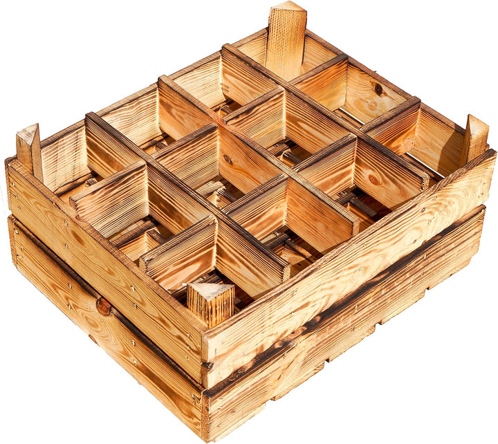 3er Set Flaschenregal '12er' Weiss / Natur / Geflammt & Lackiert - Masse 50x40x23cm Regalkiste Flasc