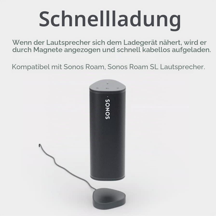 Enjoy-Unique Drahtlose Ladestation Magnetisches Ladepad Kompatibel mit Sonos Roam, Roam SL Lautsprec