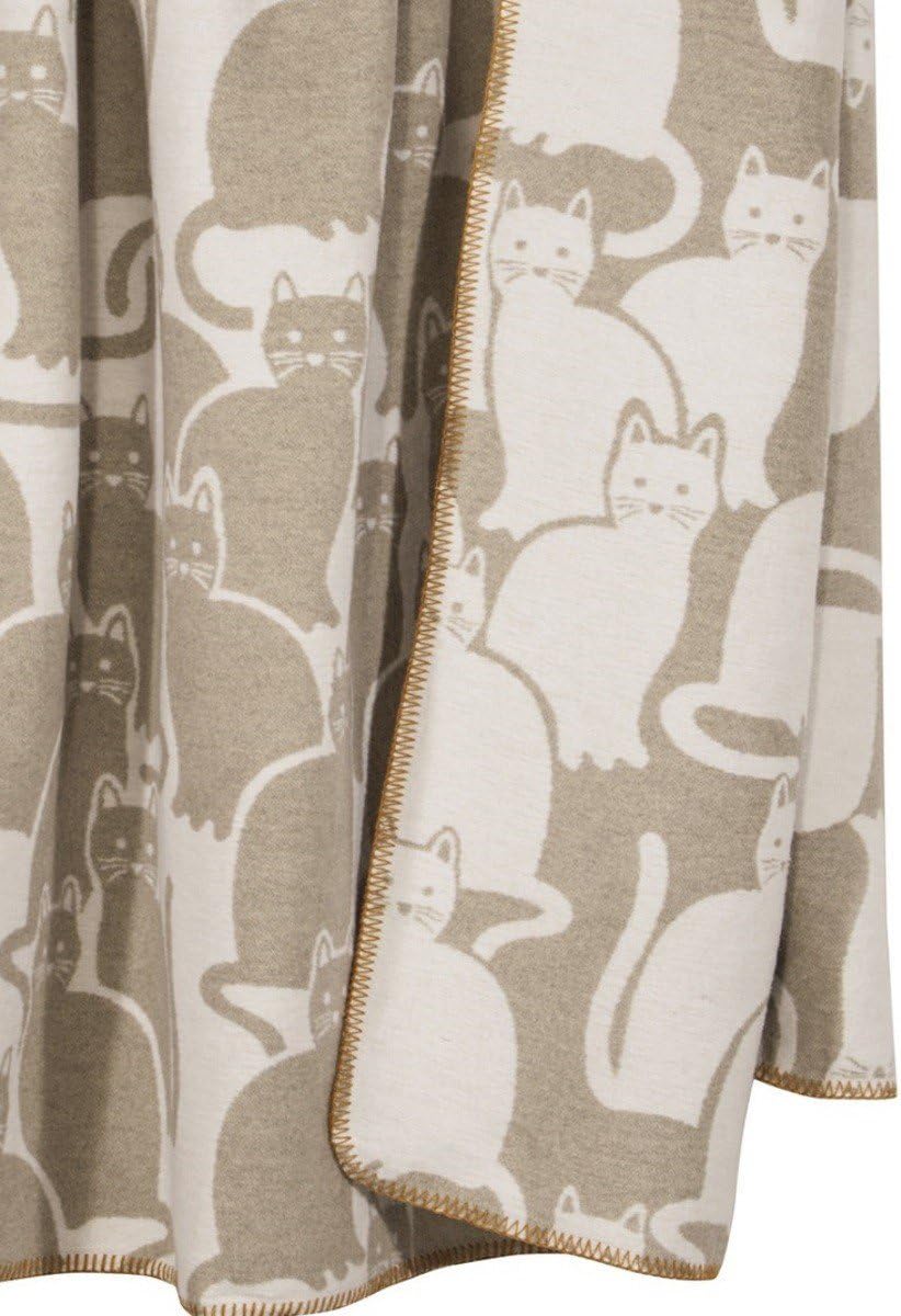 Pad - Decke - Kuscheldecke - Wohndecke - Cats/Katzen - Sand - 150 x 200 cm, 150 x 200 cm
