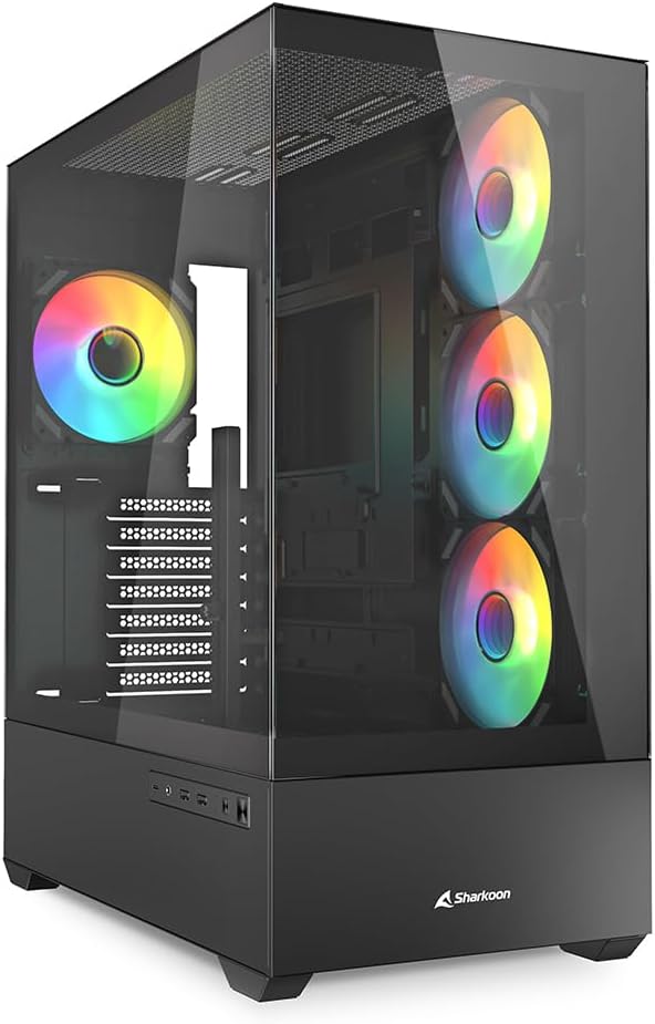 Sharkoon AK6 RGB PC Gehäuse, ATX, Schwarz