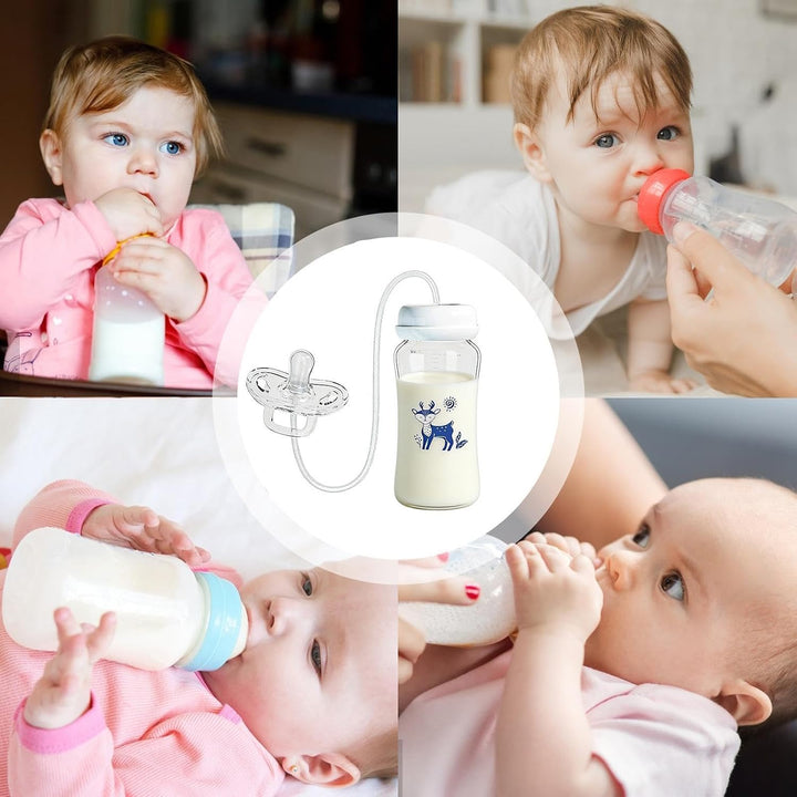 Muttermilchflaschen | Auslaufsicher, Silikon, gegen Koliken - Trinkflasche mit Strohhalm für Kinder