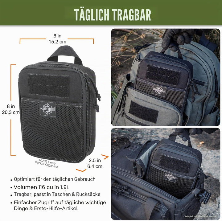 Maxpedition Beefy Pocket Organizer Tasche Einheitsgrösse Schwarz, Einheitsgrösse Schwarz