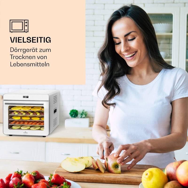 Klarstein Dörrautomat, Dörrgerät für Gemüse, Obst, Nüsse und Fleisch Trocknen, Food Dehydrator mit 6