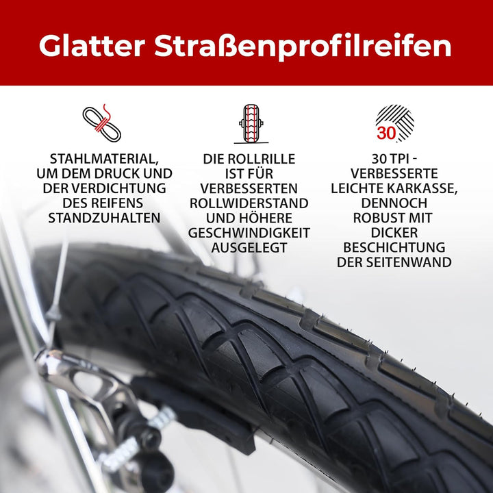 Fincci Fahrradreifen 26 x 2,125 Zoll 54-559 Fahrradmantel Faltbar Slick Reifen mit Autoventil Schlau