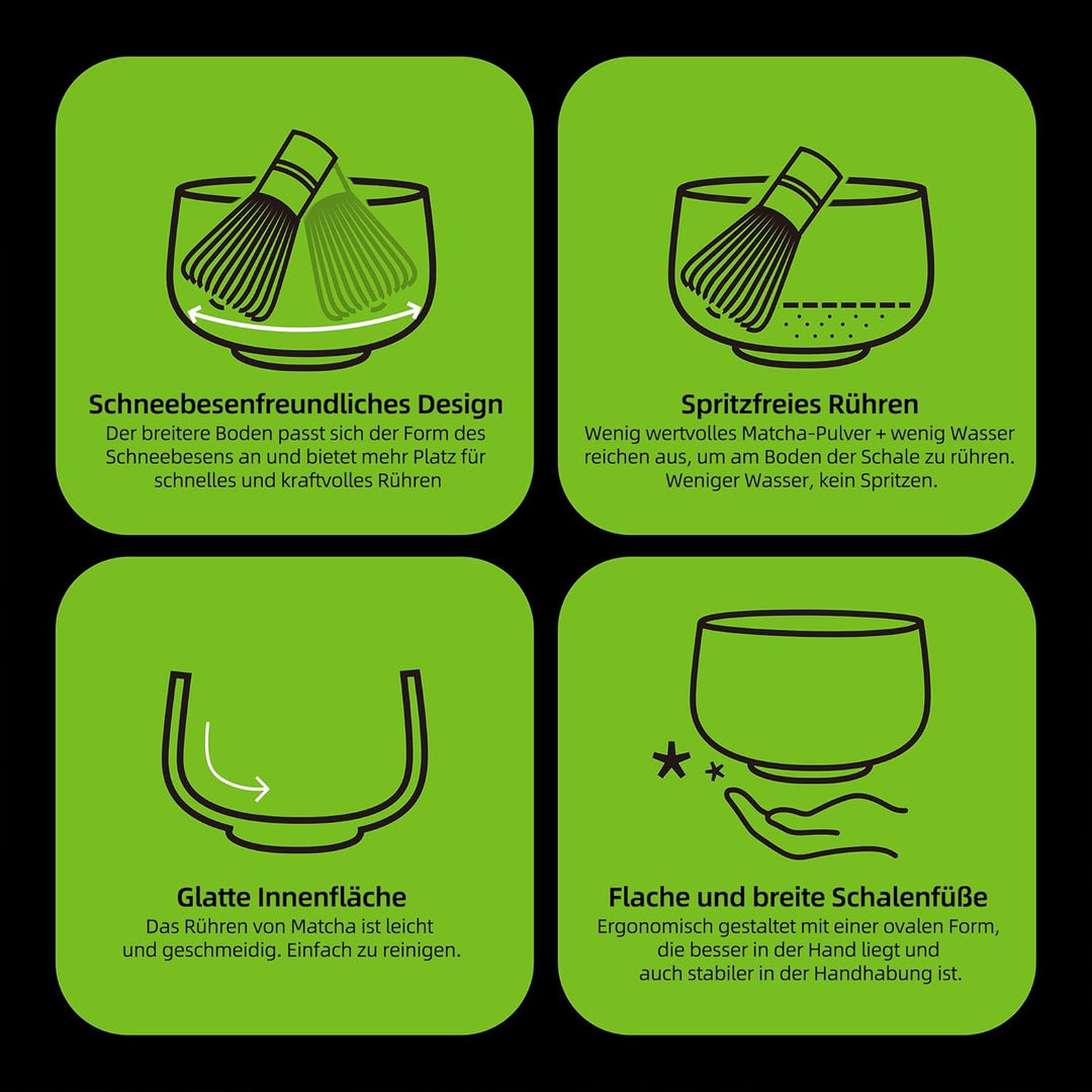 TEANAGOO Matcha Set| Matcha Besen|Matcha Tea Set | Matcha Schale| Matcha Whisk,Schaufel, Sieb, Match