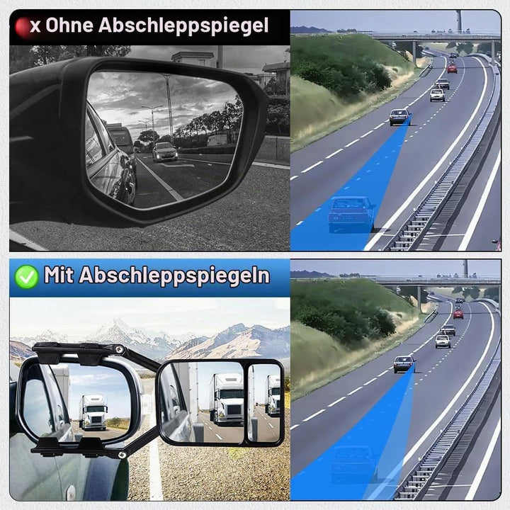 Riloer Auto-Abschleppspiegel – Wohnwagen-Aussenspiegel Anhänger-Verlängerung Doppelarm-Glas-Abschlep