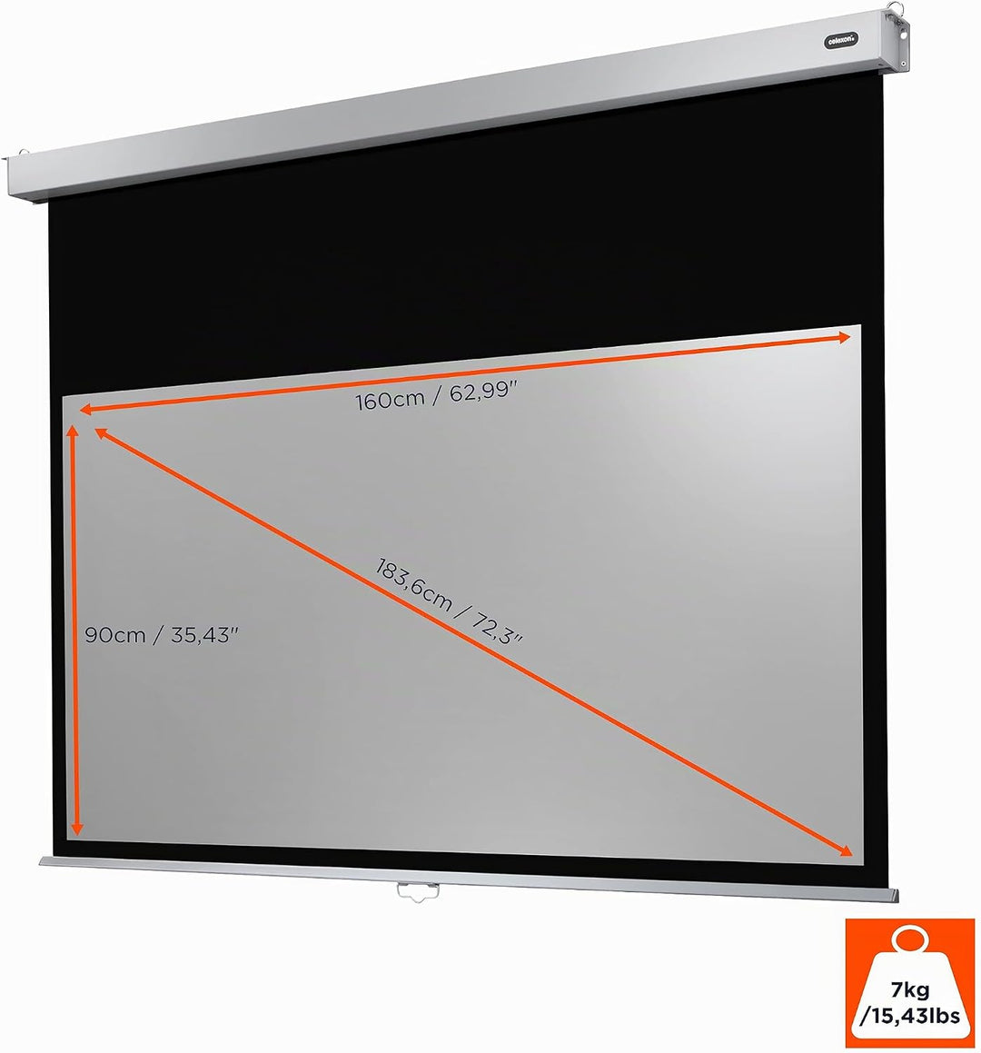 celexon manuell ausziehbare Heimkino- und Business-Rollo-Beamer-Leinwand 4K und Full-HD mit Slow-Ret