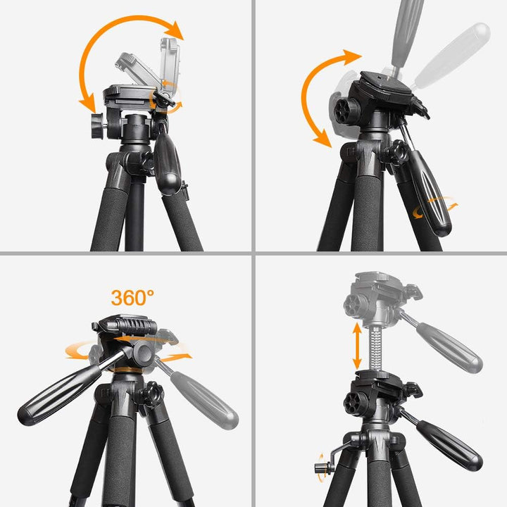 Huepar TPD14 143 cm/56" Stativ für Kreuzlinienlaser, Verstellbares Leichtgewicht Reisestativ mit 3-W