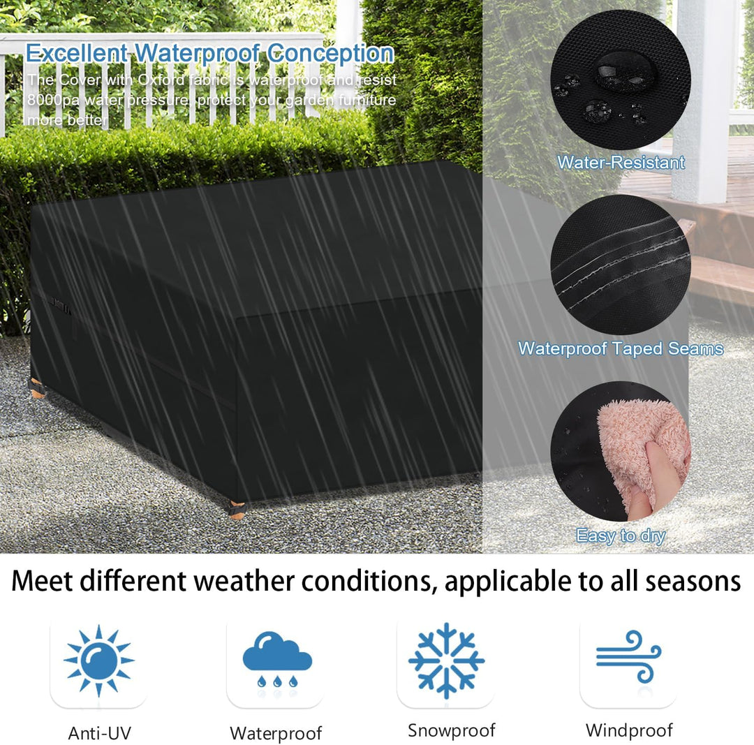 VANSHEIM Abdeckung Gartenmöbel Wasserdicht,420D Oxford Gewebe Schutzhülle Gartenmöbel Abdeckhauben G