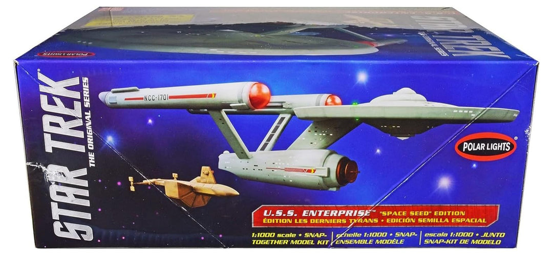 Round2 POL908/12 1/1000 Star Trek TOS USS Enterprise Space Seed Edition Plastikmodellbausatz, Modell