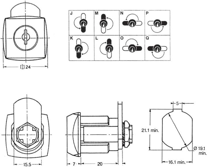 Euro-Locks Hebelzylinder X 78 - verschiedenschliessend | Zylinder-Hebelschloss für Spinde und Stahls