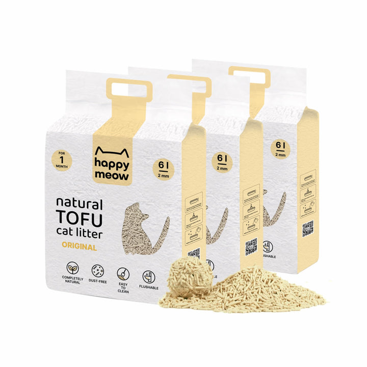 Tofu Katzenstreu (18 l/7,5 kg), natürlich und biologisch abbaubar, sofortige Bindemittel, staubarm,