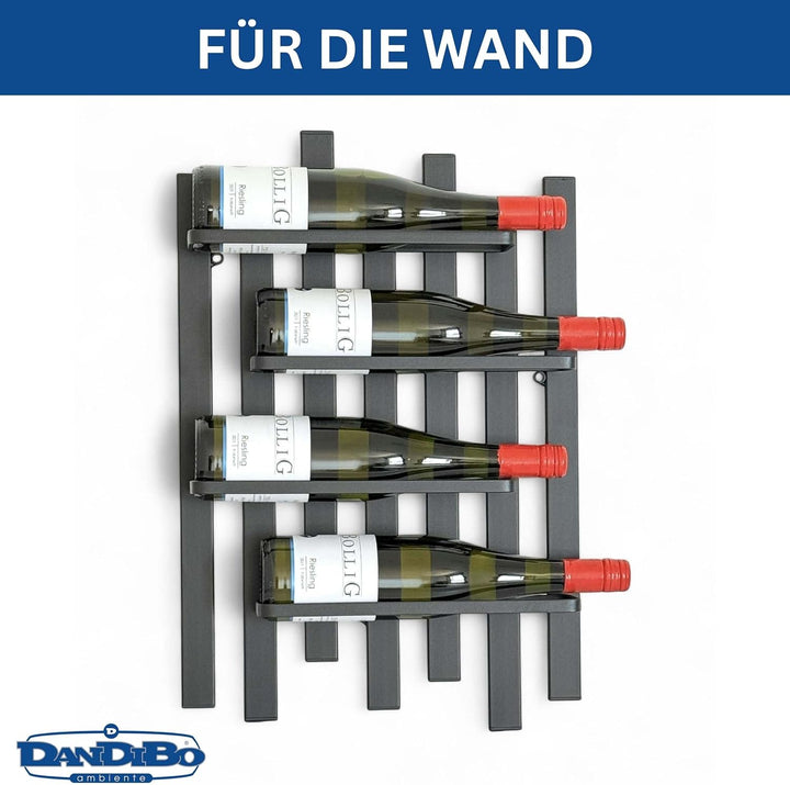 DanDiBo Weinregal Wand Metall Schwarz Modern 96691 Flaschenregal Schmal Wandmontage Wine Rack Weinfl