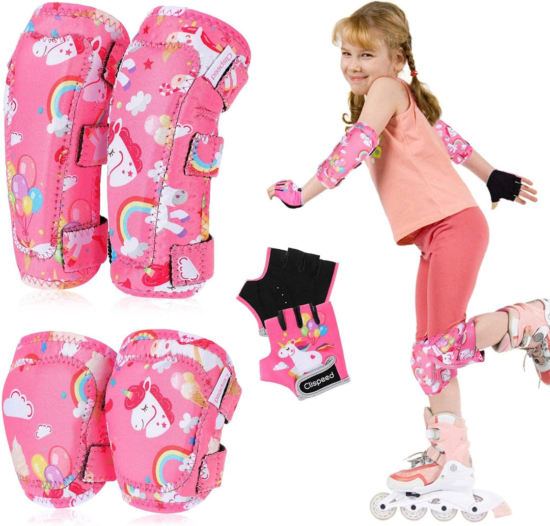 CLISPEED Kniesch¨¹tzer f¨¹r Kinder, Knie- und Ellbogensch¨¹tzer f¨¹r Kinder mit Fahrradhandschuhen f