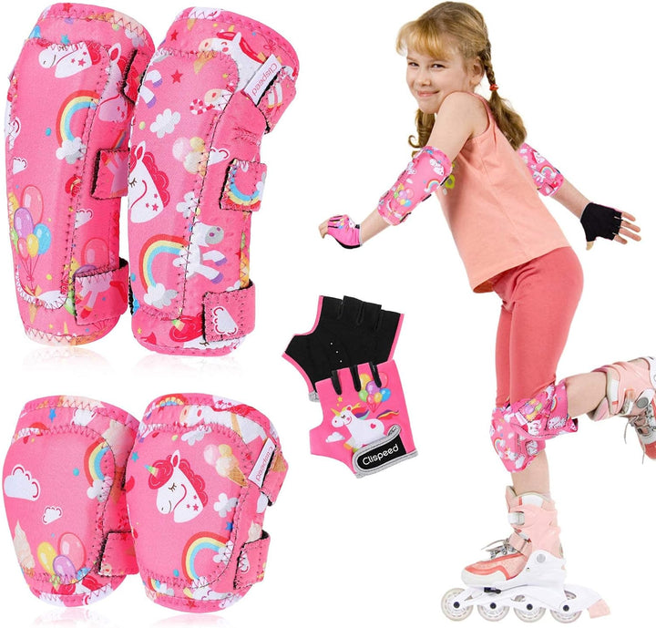 CLISPEED Kniesch¨¹tzer f¨¹r Kinder, Knie- und Ellbogensch¨¹tzer f¨¹r Kinder mit Fahrradhandschuhen f