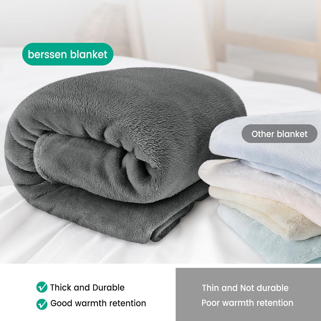berssen 150x200cm Kuscheldecke, Weiche Antistatik Fleecedecke, Dicke Sofadecke, Erweitert Kuscheldec