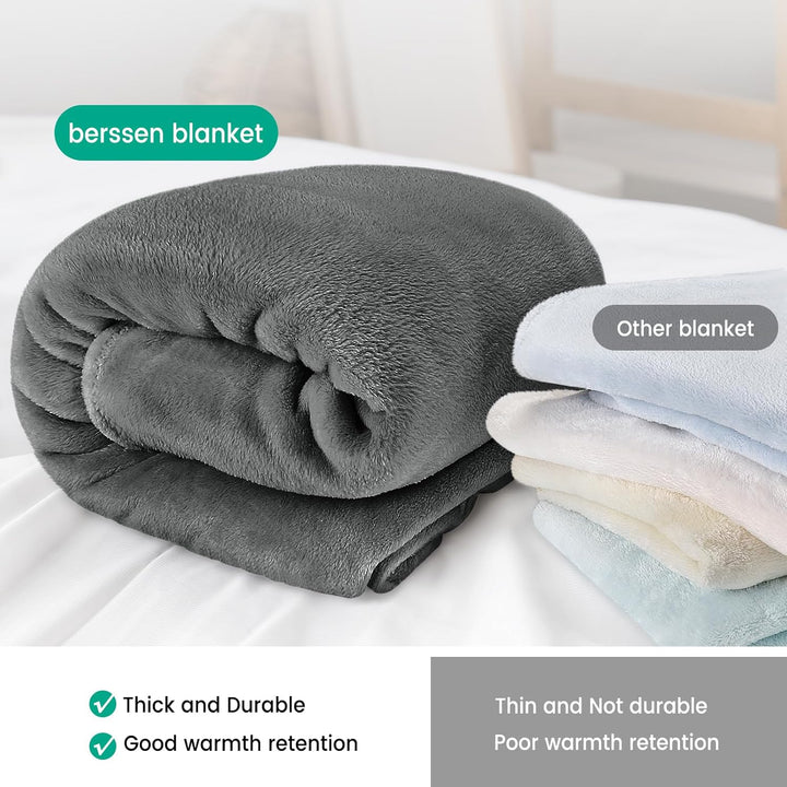 berssen 150x200cm Kuscheldecke, Weiche Antistatik Fleecedecke, Dicke Sofadecke, Erweitert Kuscheldec