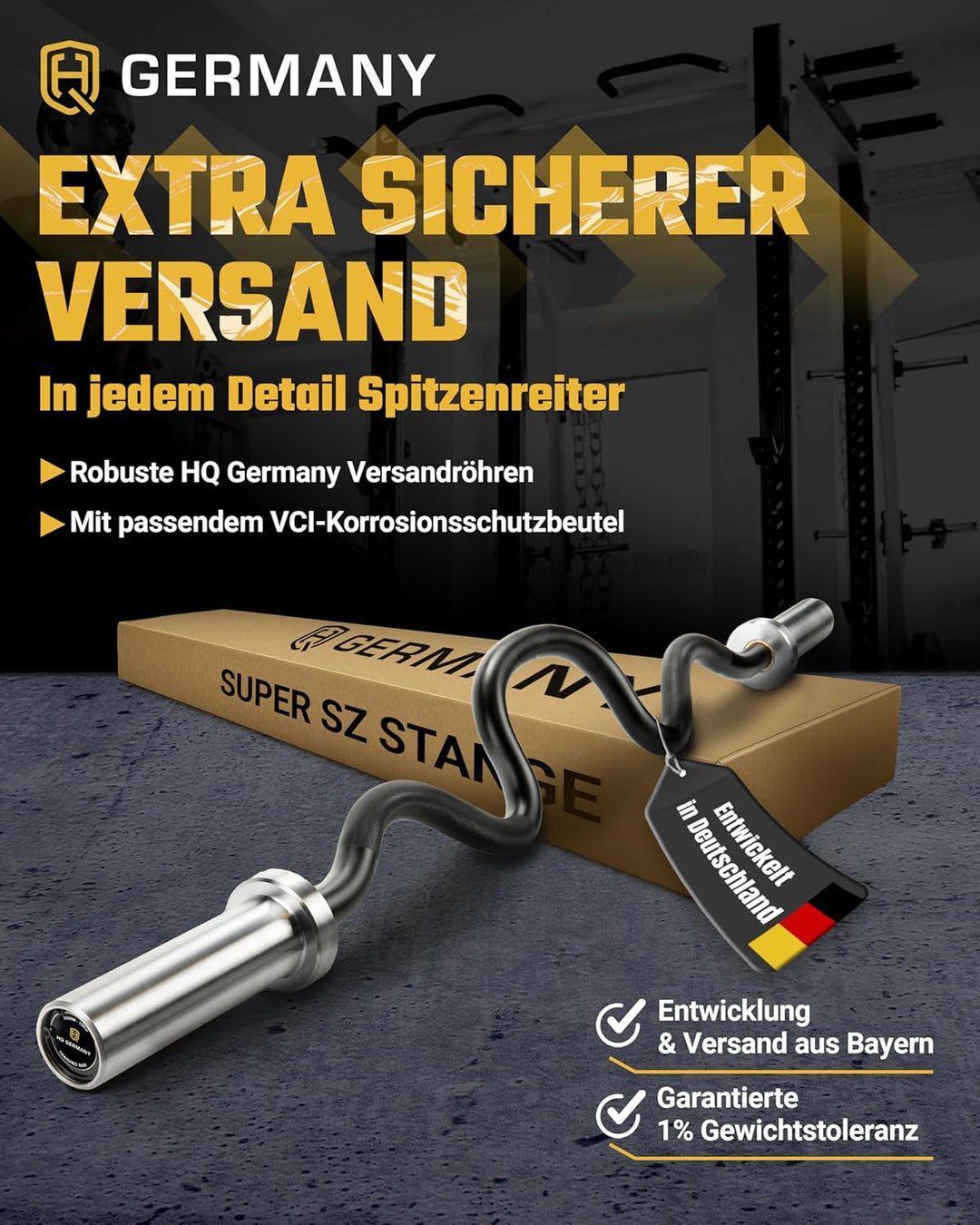 HQ Germany® SZ Stangen 50mm | 3 Varianten | Super-Curve/Performance/Training Super-Curve - ohne Vers
