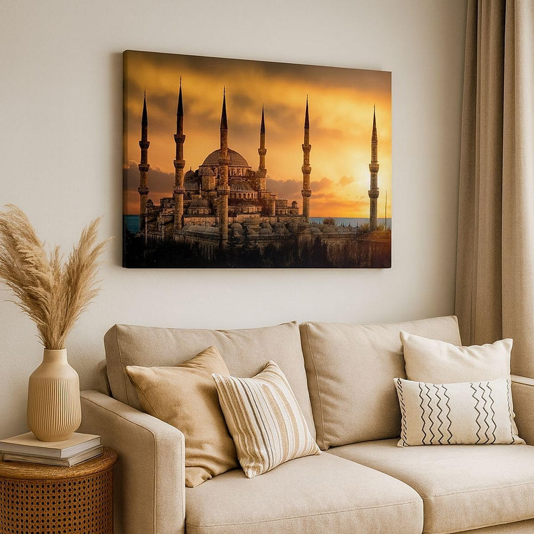 Bilder auf Leinwand Sonnenuntergang istanbul türkei reise Leinwandbild 70x50cm Wandbilder Dekoration