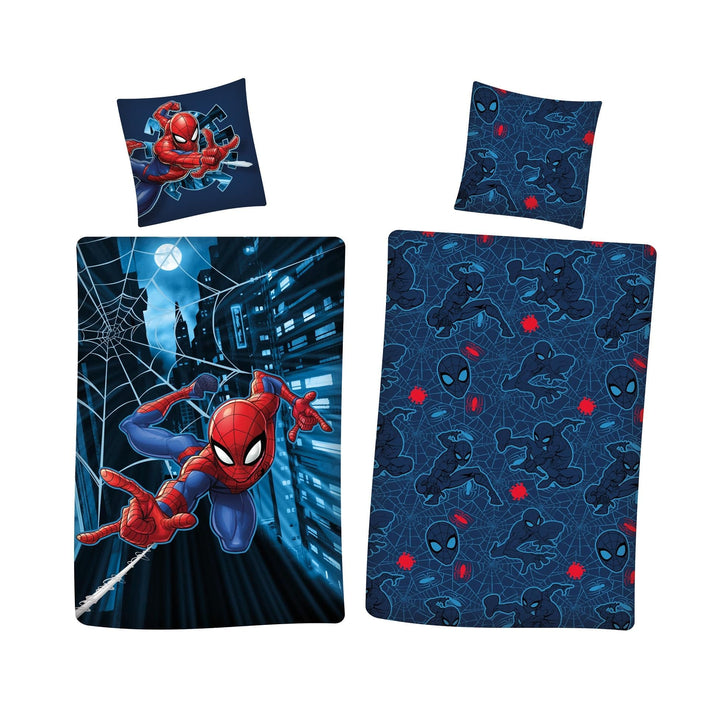 AYMAX Spiderman Flanell Bettwäsche, 80 x 80 cm + 135 x 200 cm