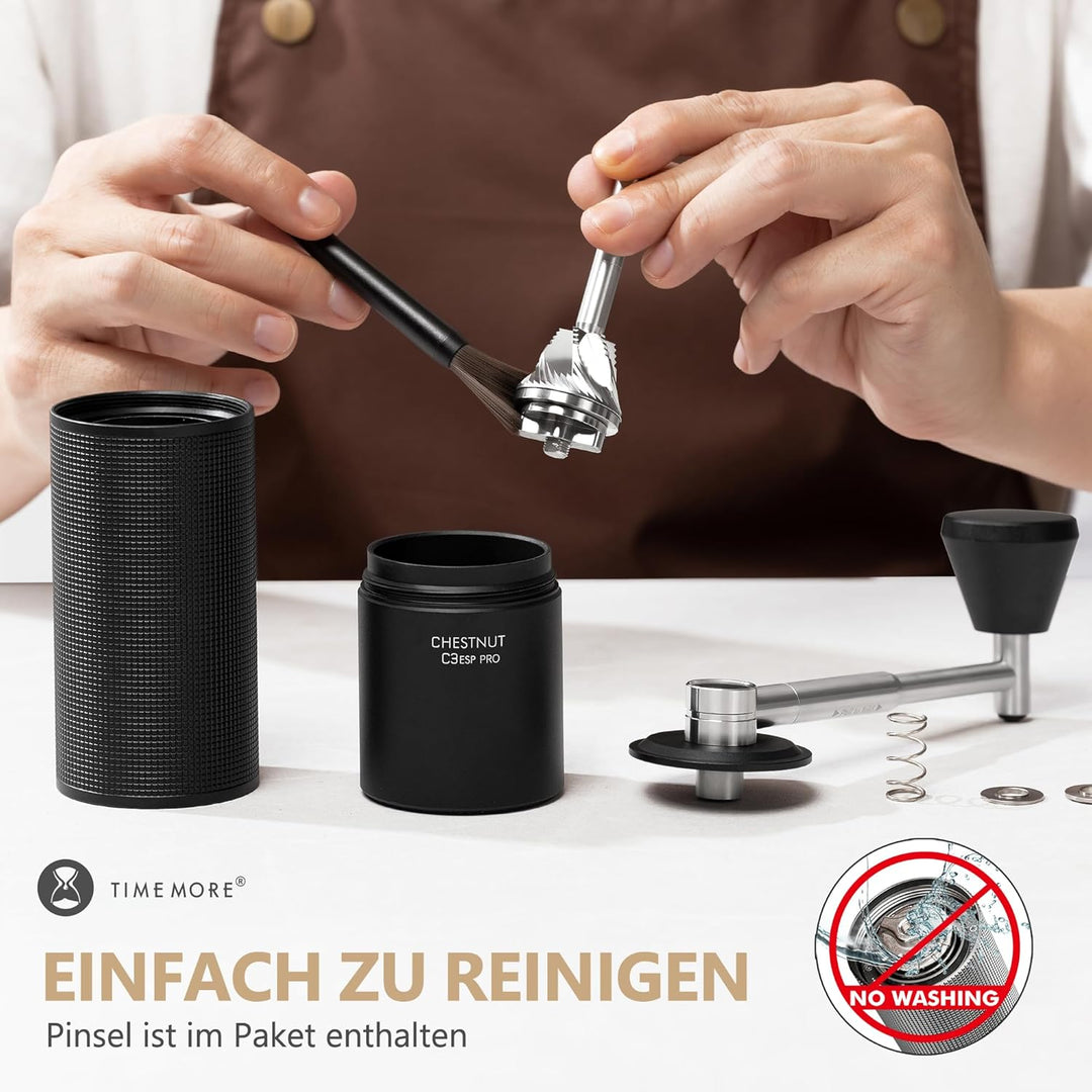 TIMEMORE Chestnut C3 ESP PRO, manuelle Kaffeemühle, Upgrade integriertes Ganzmetallgehäuse, Edelstah