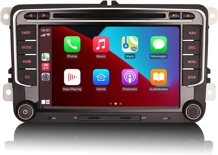 Erisin Android 14 8-Kern 4GB + 64GB Autoradio Mit GPS für VW Passat Golf 5/6 Touran Caddy Skoda Seat