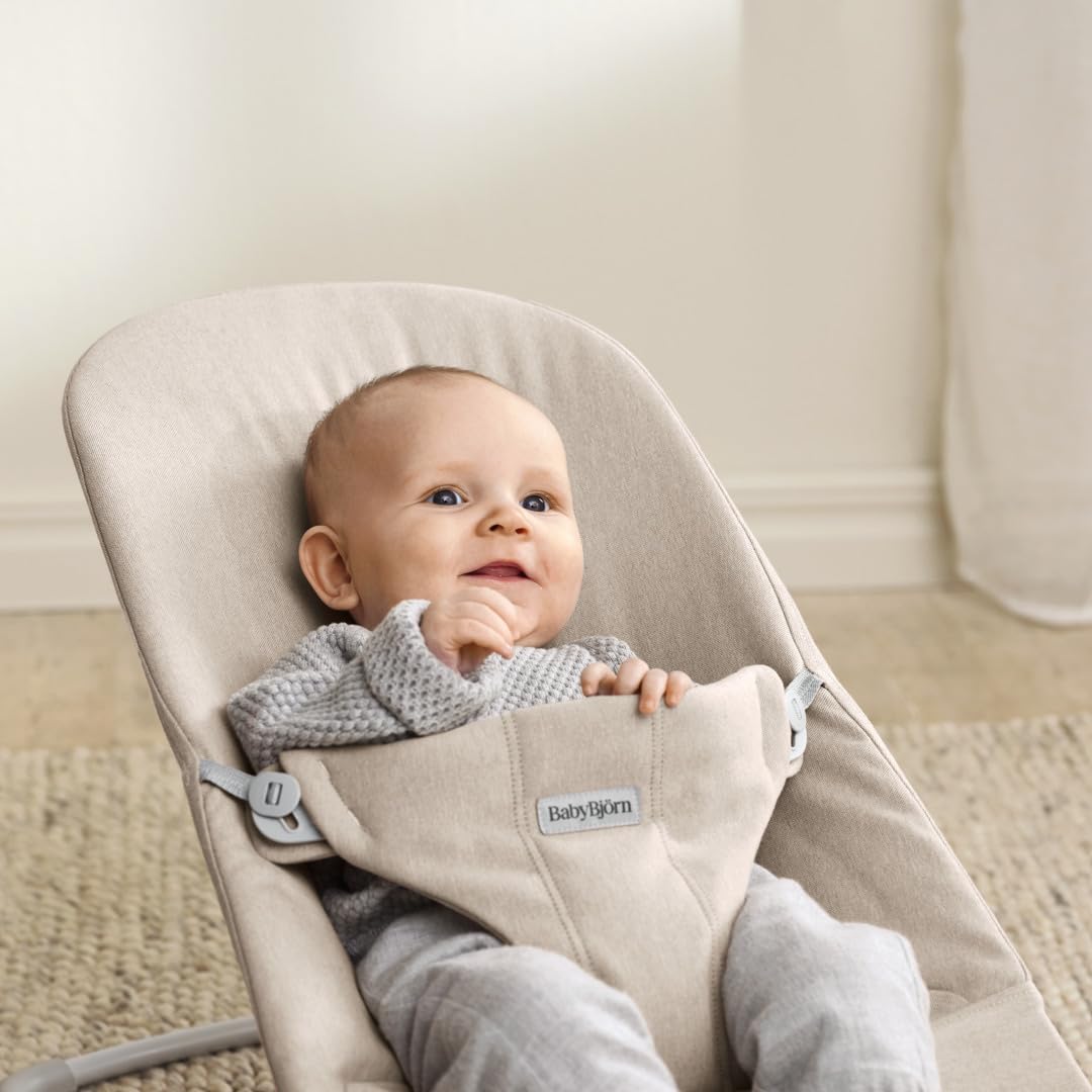 BabyBjörn Babywippe Bliss, Gewebt Melange, Hellbeige
