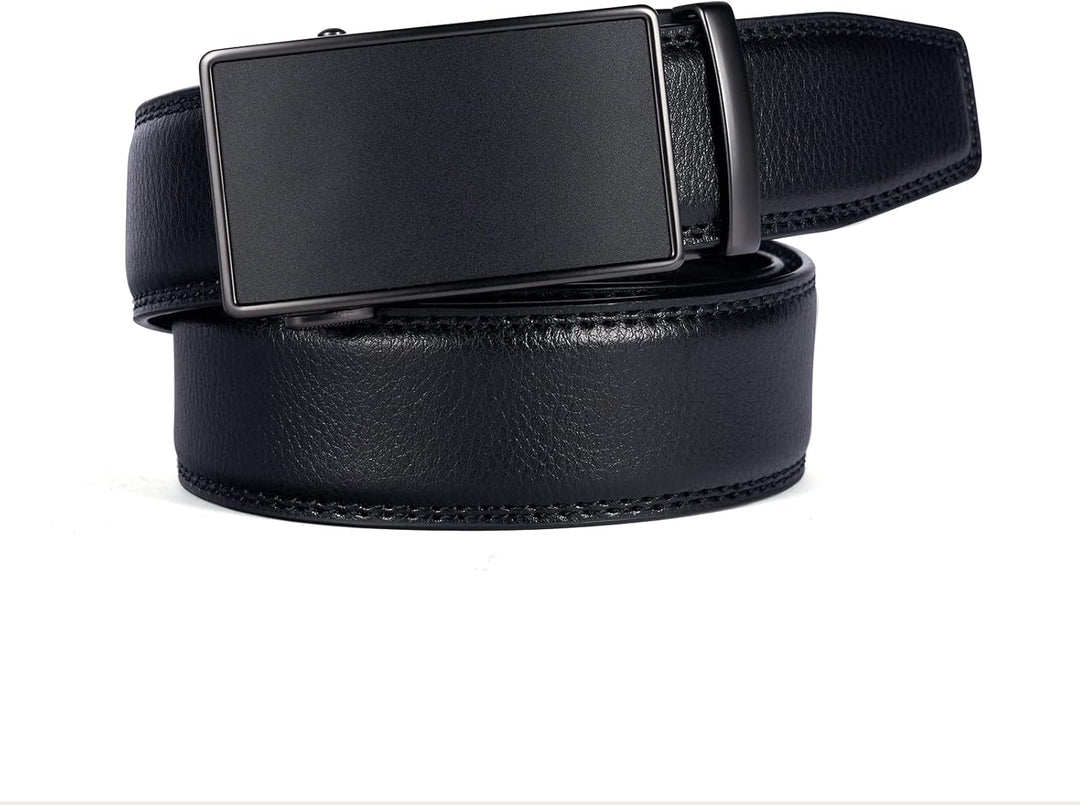 28"-68 "Herren Ledergürtel mit Ratsche, gross und schlank mit automatischer Schnalle 165cm/52"-60" T