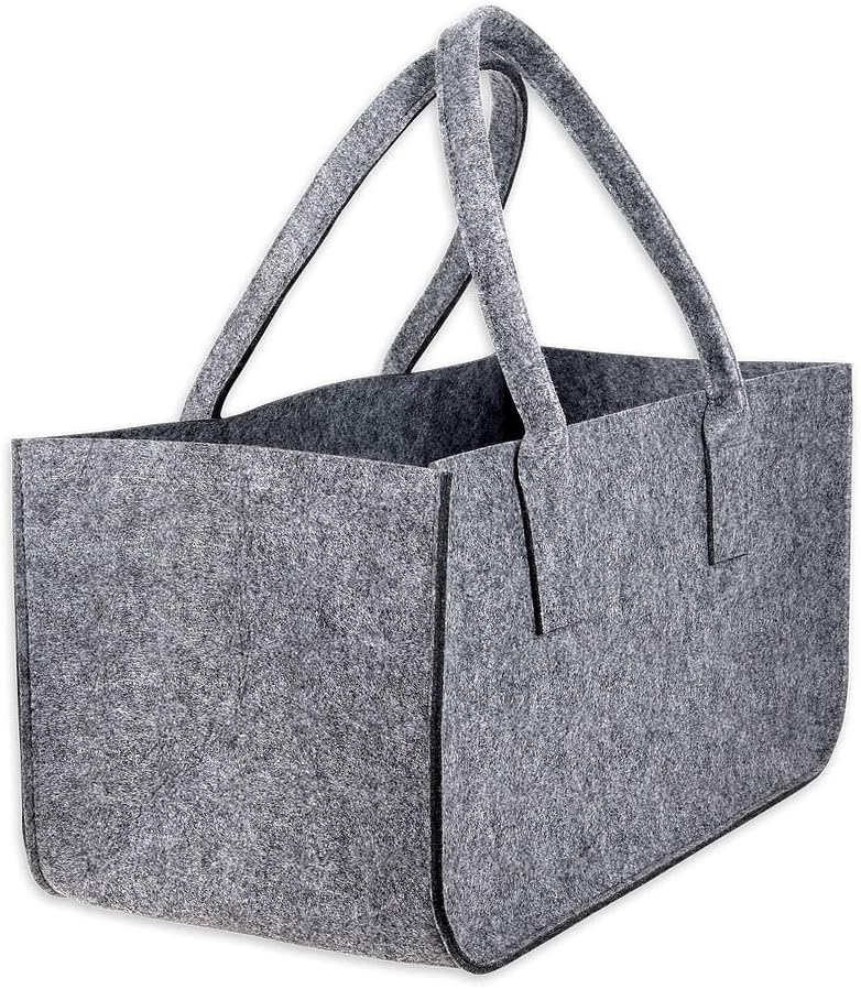 Schramm®1 oder 2 Stück Filztasche Tasche aus Filz in dunkelgrau 50x25x25 cm Kaminholztasche Holzkorb