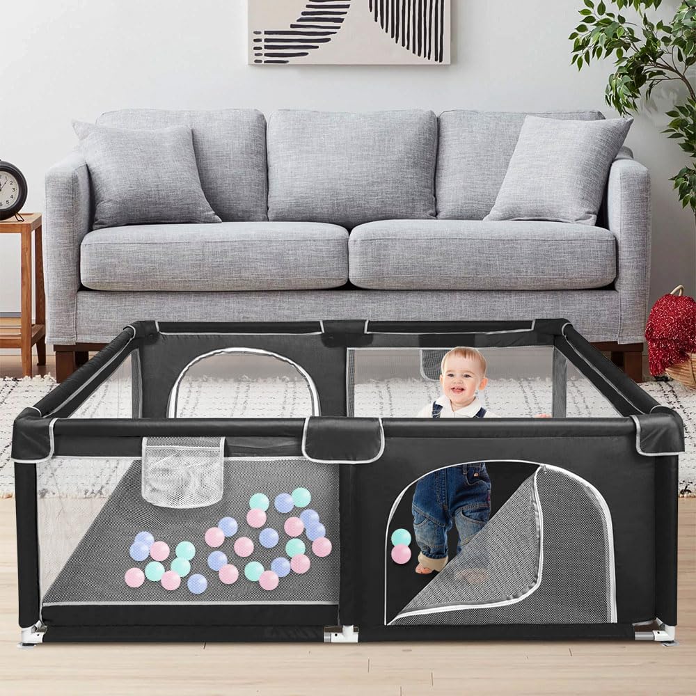 Laufstall, modular, 120 cm x 160 cm x 66 cm, faltbar, Oxford-Stoff, mit Aufbewahrungstasche, sicher