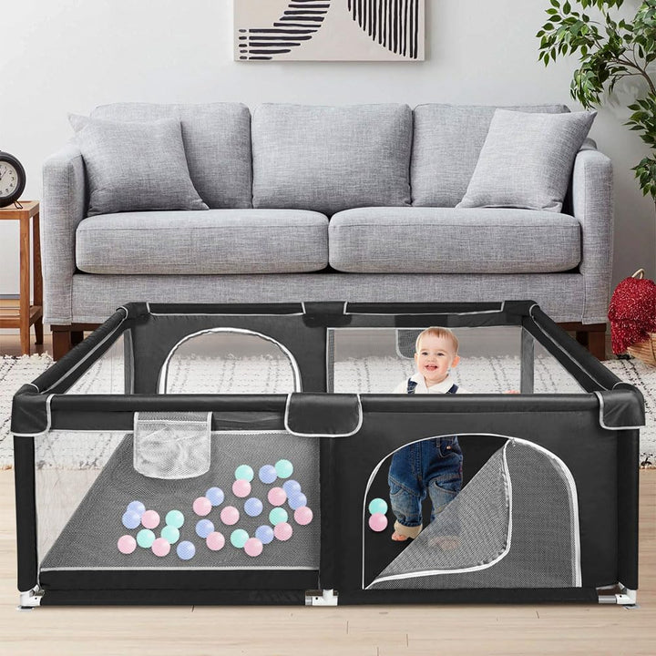 Laufstall, modular, 120 cm x 160 cm x 66 cm, faltbar, Oxford-Stoff, mit Aufbewahrungstasche, sicher