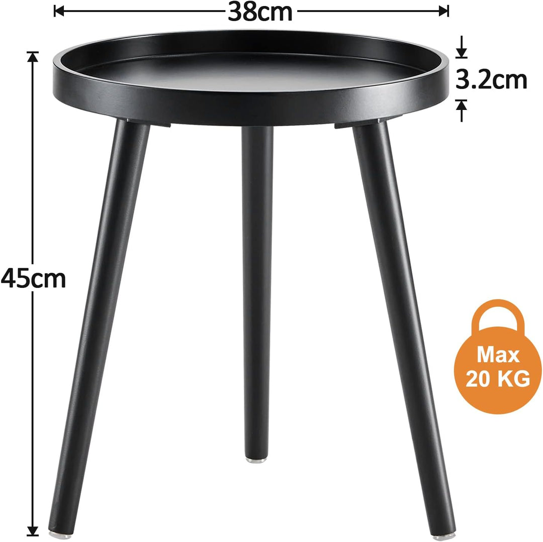 APICIZON Beistelltisch, Couchtisch rund Ø 38 cm, Höhe 45 cm, Sofatisch mit Beinen aus Massivholz, Sk