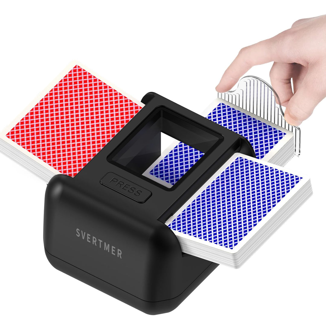 Automatic Card Shuffler|1-2 Deck Electric Card Shuffle Machine|Portable Rechargeable Batteries|for o