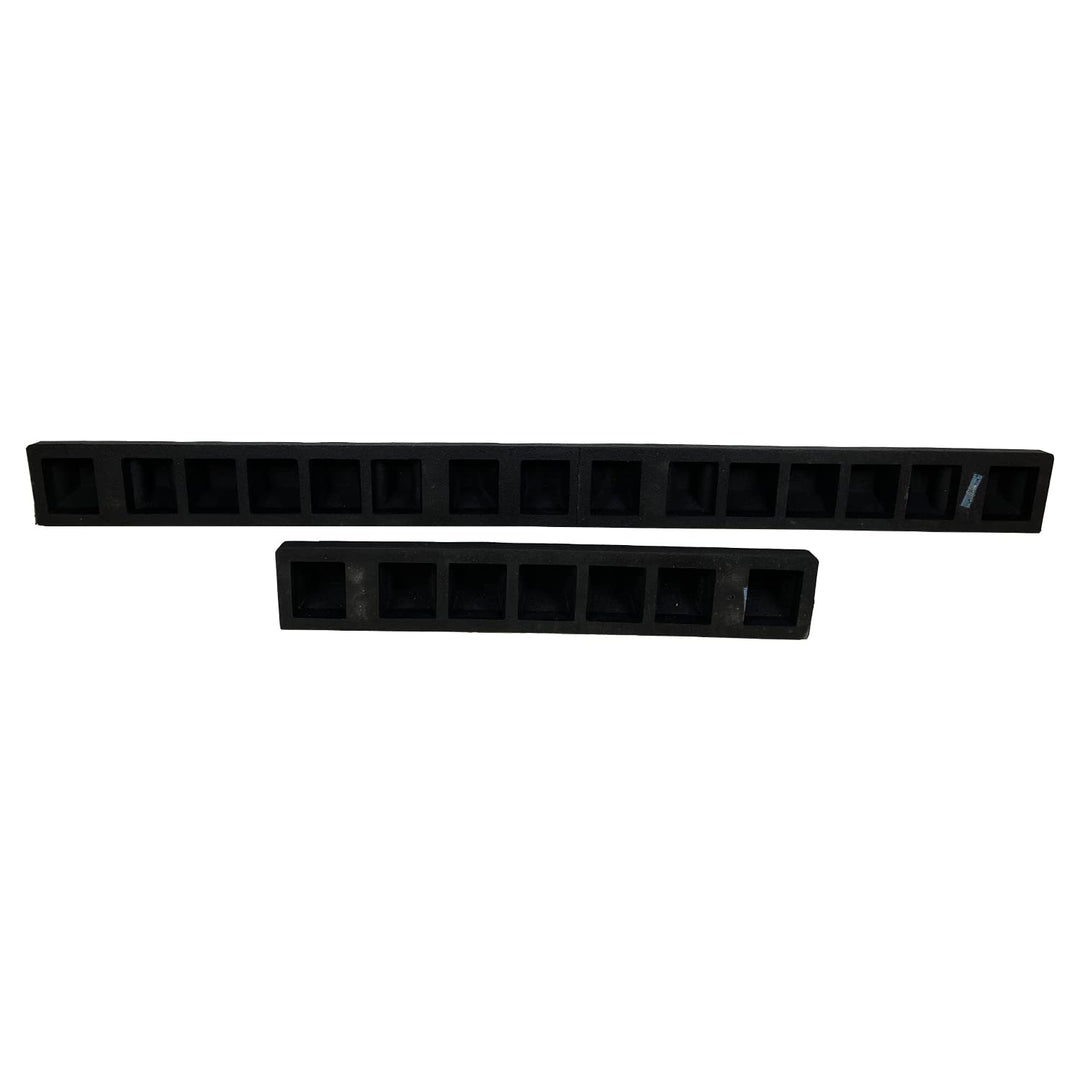 UvV-BASIC Radstop - Parkstopper Parkplatzbegrenzer, Radstopp mit weissen Reflexstreifen, gummi 180cm