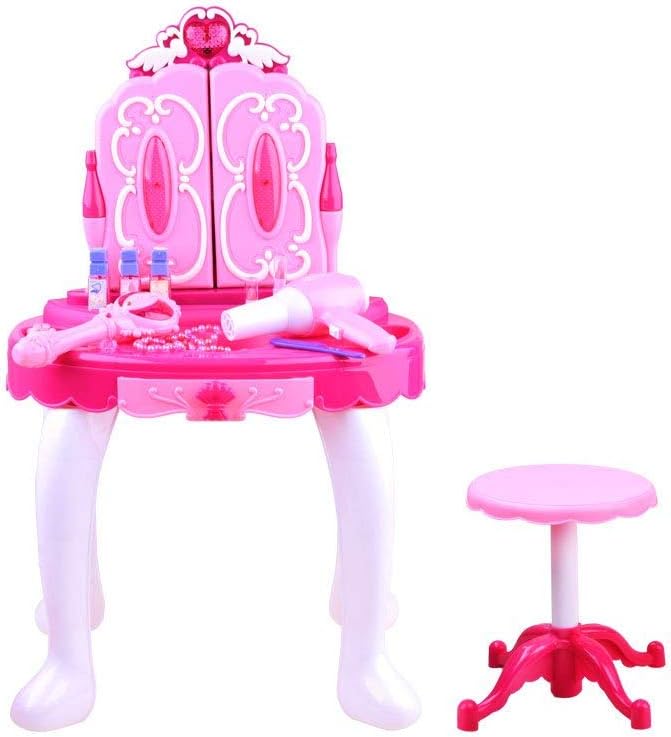 Frisiertisch Schminkkommode Schminktisch Schminkstudio Kinderschminktisch Set mit Spiegel und Hocker