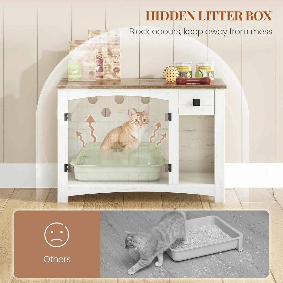HEXCELEN Katzenklo Schrank, Katzenschrank, 85 x 50 x 58,2 cm | Katzentoilette Schrank , Für Katzen,