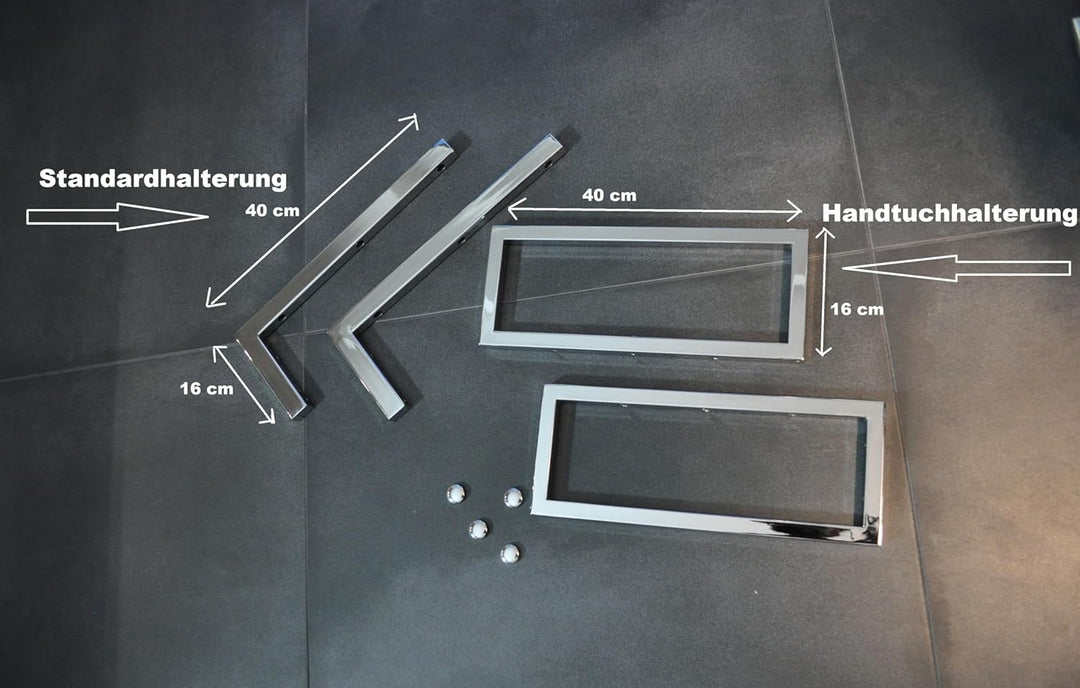 Edler Waschtisch Carl Svensson MN-100 Grau Seidenmatt Waschtischplatte Waschkonsole inklusive Halter