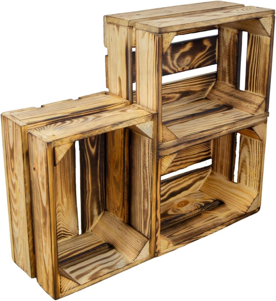 Kistenkolli Altes Land kleine geflammte massive Obstkiste Frieda Masse ca 30x22x16cm Weinkiste Regal