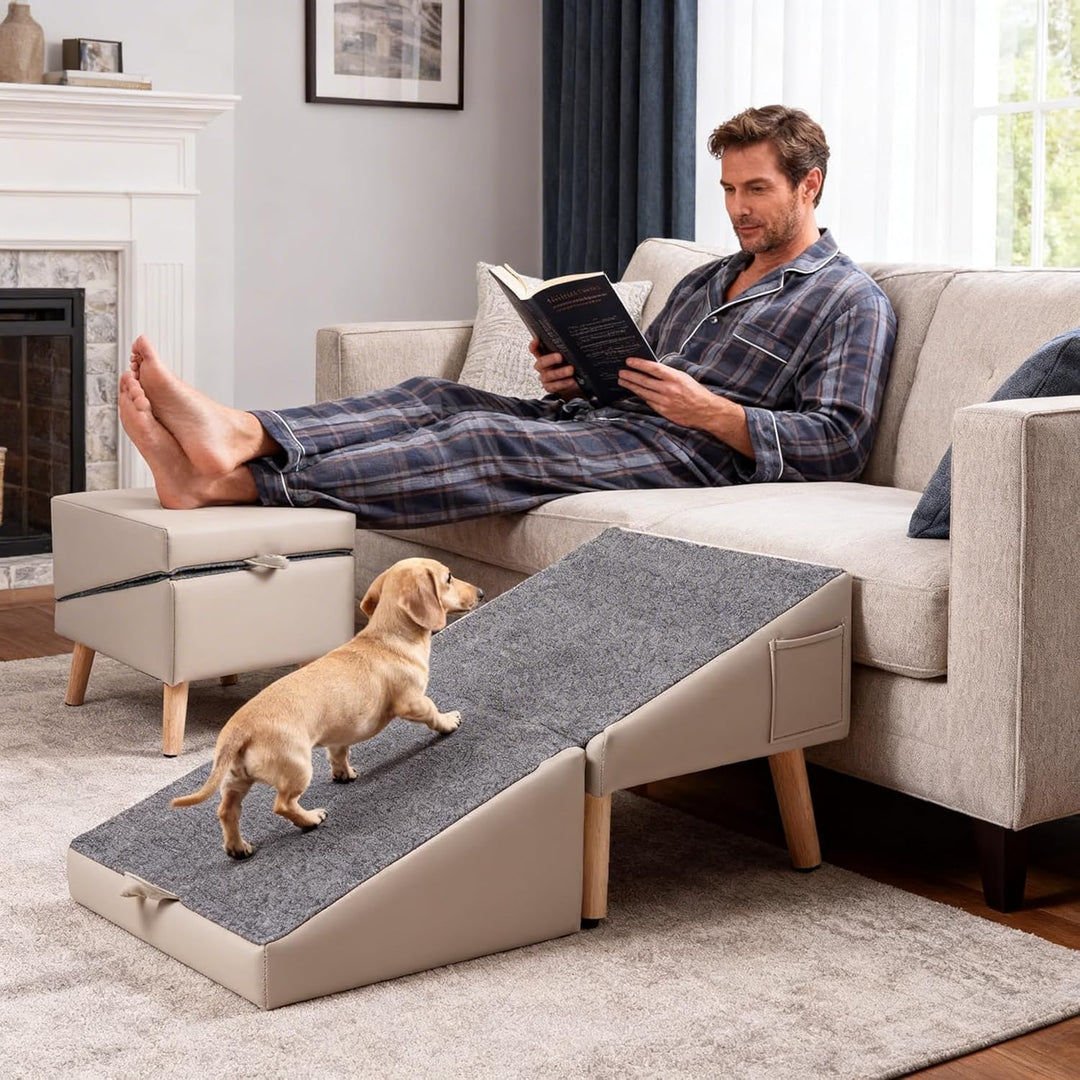 Hunderampe für Sofa &amp; Bett, 2-in-1 Hundetreppe für kleine &amp; mittelgrosse Hunde Katzen, 40 cm Indoor-