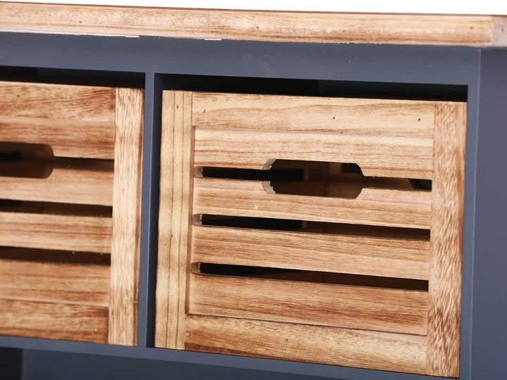 Woodkings® Wandregal Kansas Holz mit Ablage Schubladen und Haken Wandboard Badmöbel Badezimmermöbel