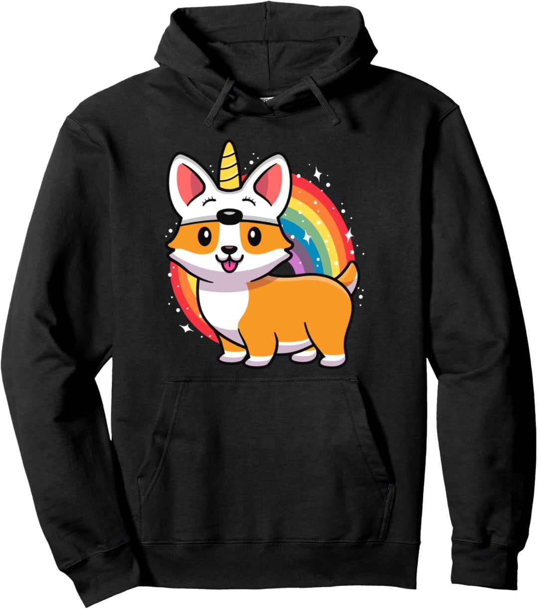 Corgicorn Unicorn Corgi Shirt For Kids Funny Rainbow Corgi Pullover Hoodie