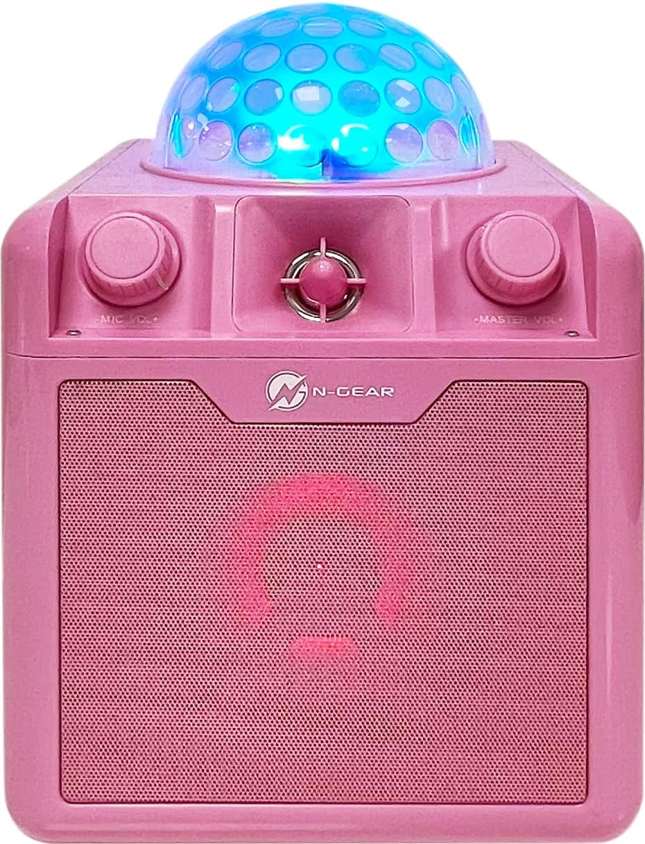 N-Gear DISCO410 Karaoke & Party Bluetooth Lautsprecher mit Discokugel, Mikrofon und Power Bank Funkt