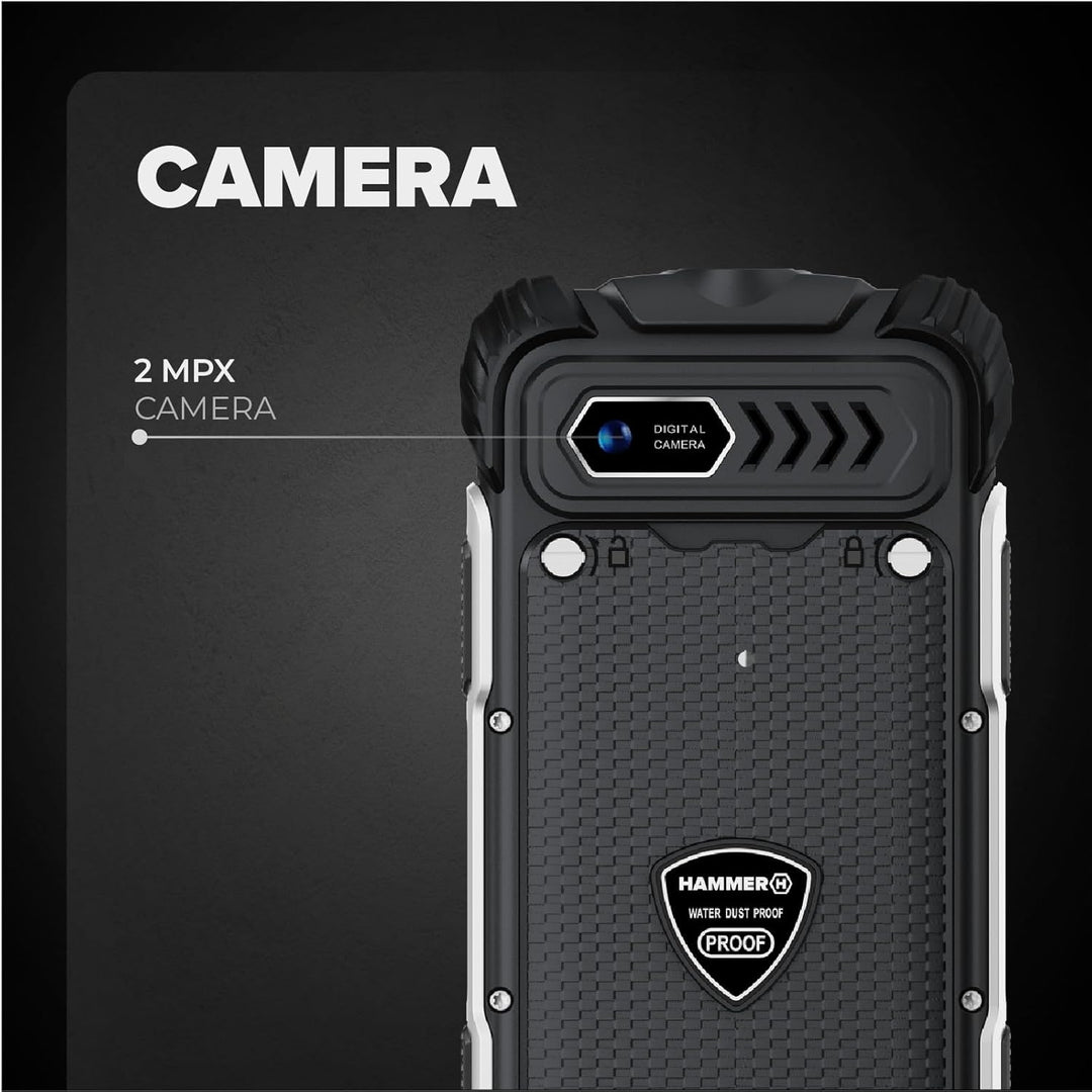 Hammer H Forge LTE Outdoor Handy ohne Vertrag, 3000mAh Akku, 32 GB, 2,4" IPS Display, grosse Tasten,